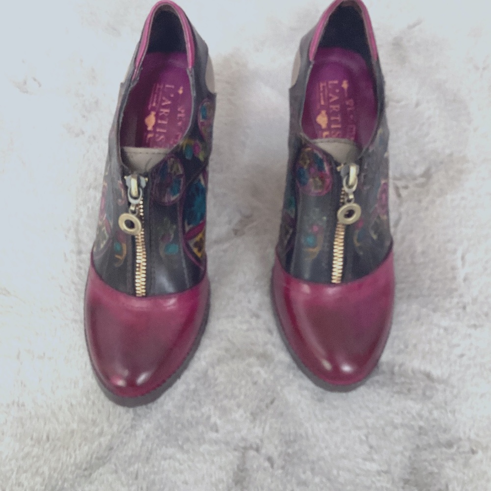 NWOT size 36 L’Artiste leather multicolour shoes